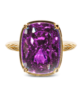 Sterling Silver Elongated Cushion Amethyst CZ Cocktail Ring