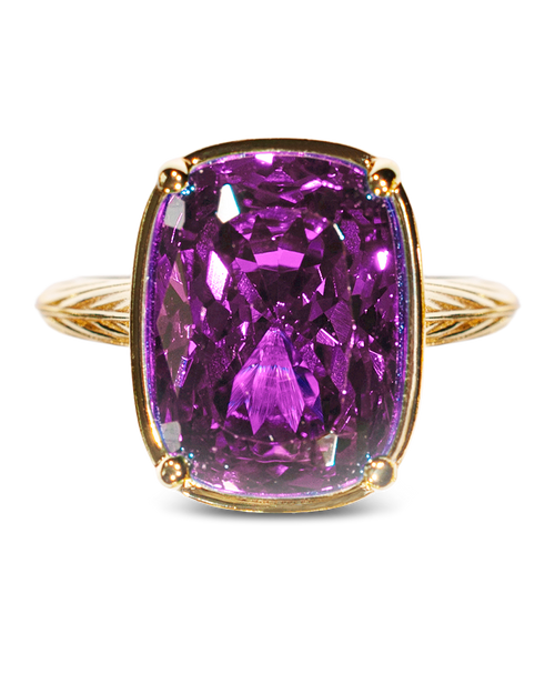 Sterling Silver Elongated Cushion Amethyst CZ Cocktail Ring - Sterling Forever