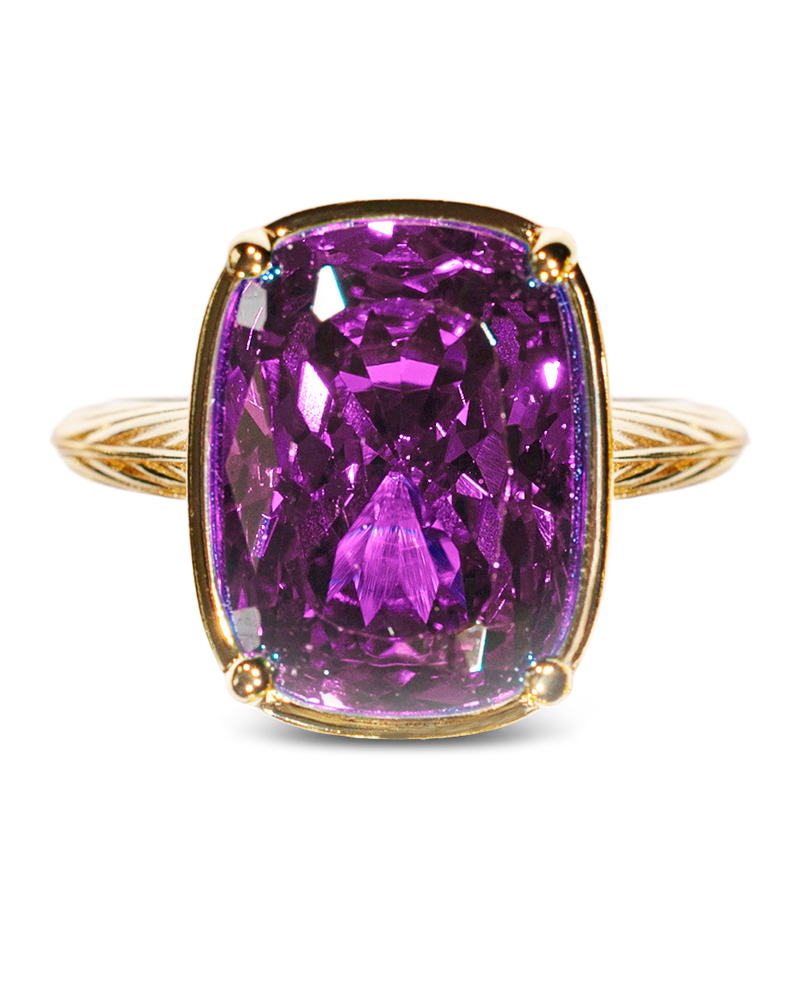 Sterling Silver Elongated Cushion Amethyst CZ Cocktail Ring - Sterling Forever