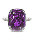 Sterling Silver Elongated Cushion Amethyst CZ Cocktail Ring - Sterling Forever