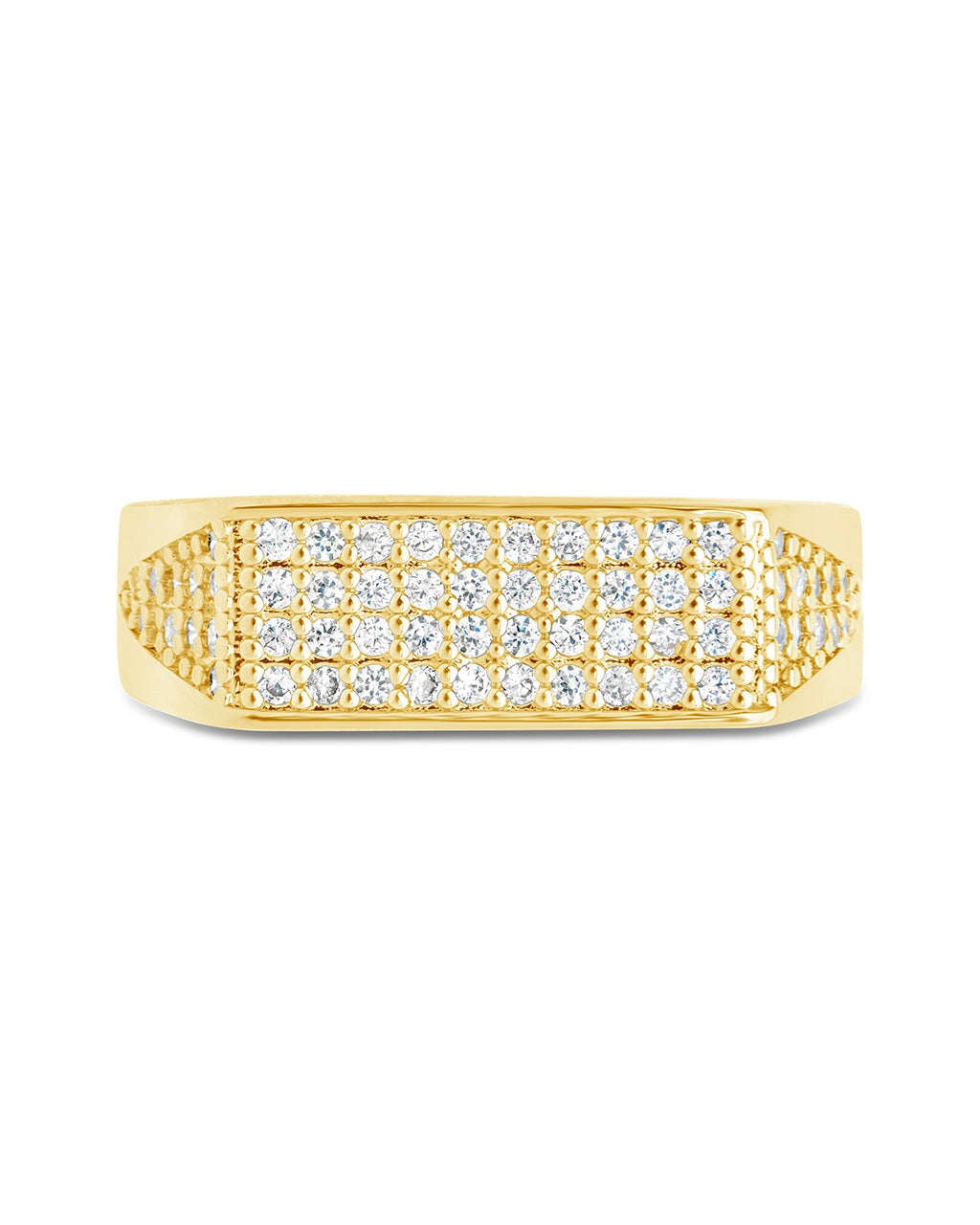Men's Jewelry | Cubic Zirconia Bar Signet Ring – Sterling