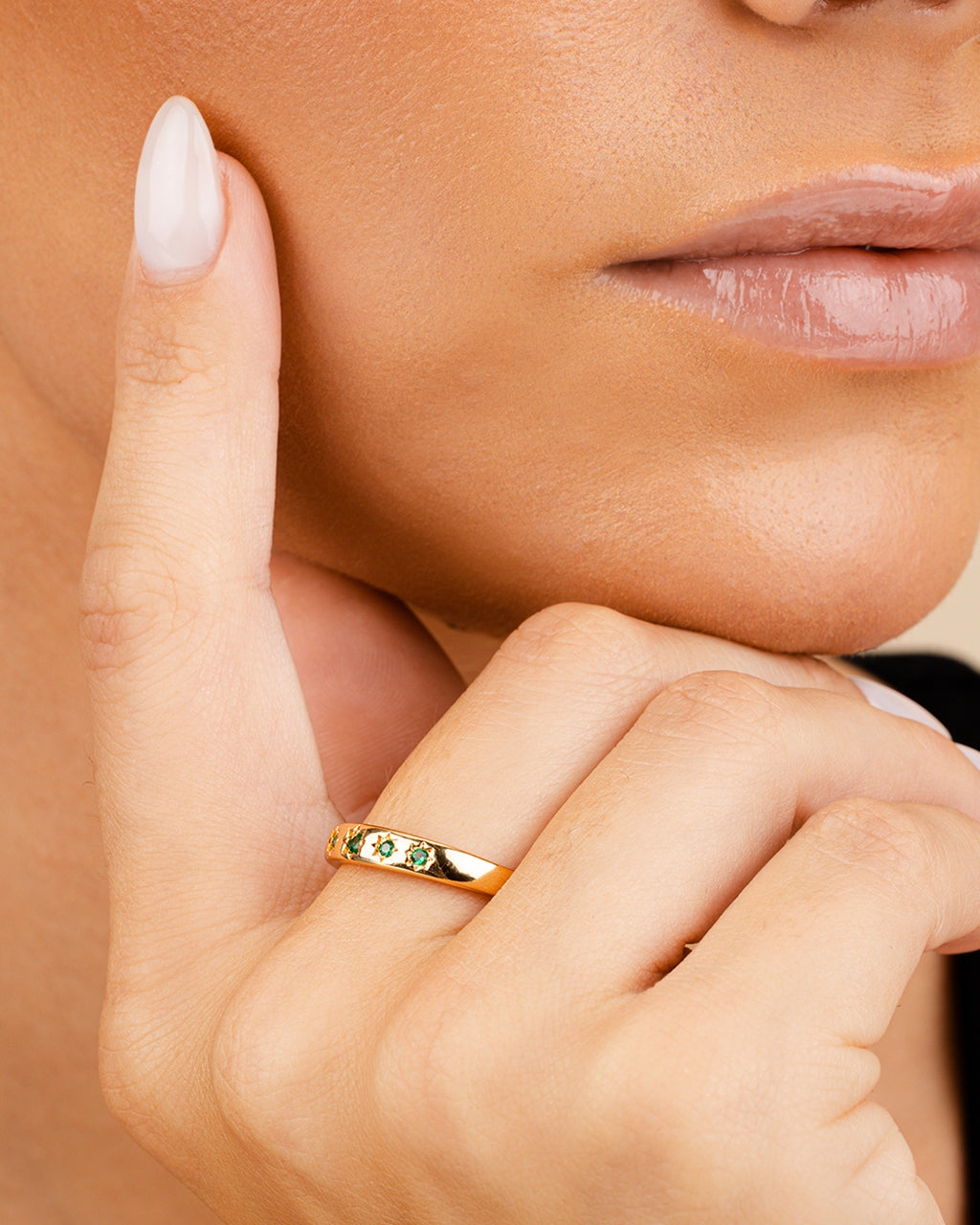 Lennon CZ Burst Band Ring