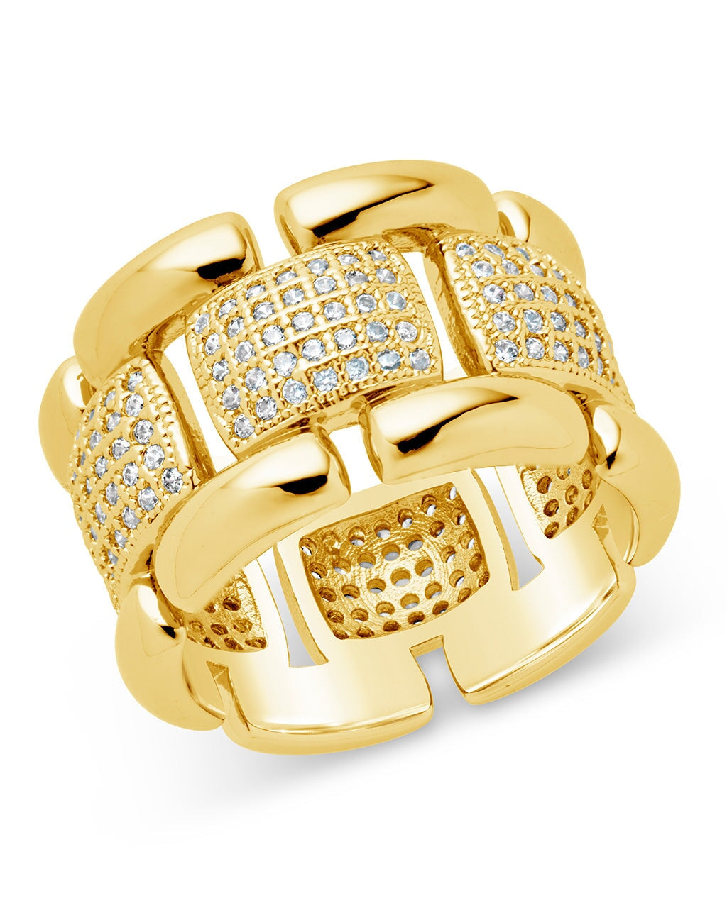 Avina Chain Ring Ring Sterling Forever Gold 6 