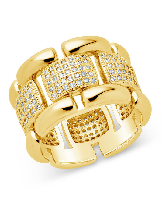 Avina Chain Ring Ring Sterling Forever Gold 6 