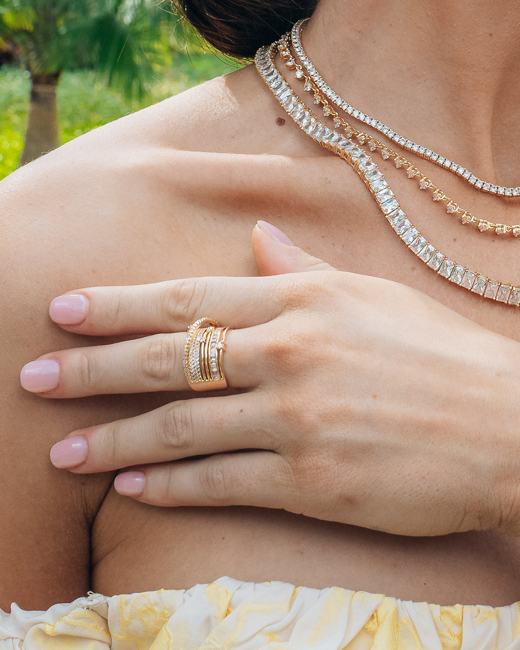 Woman Wearing Raven Stacked Ring