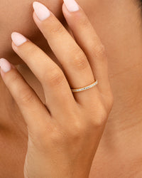 Sterling Silver 2mm Thin CZ Band Ring