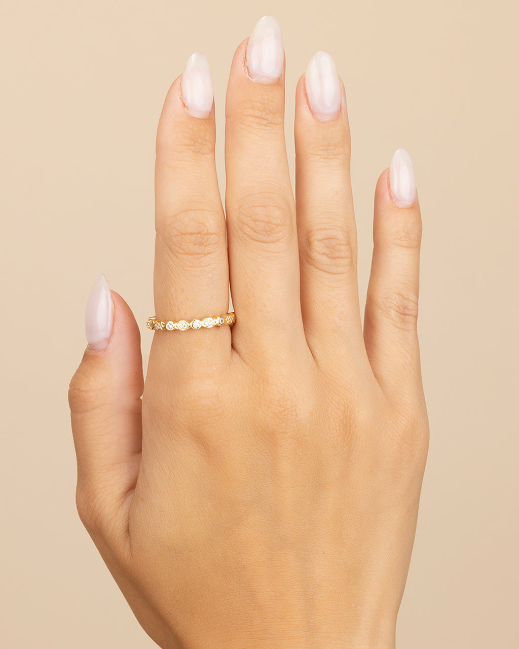 Sterling Silver CZ Bezel Band Ring