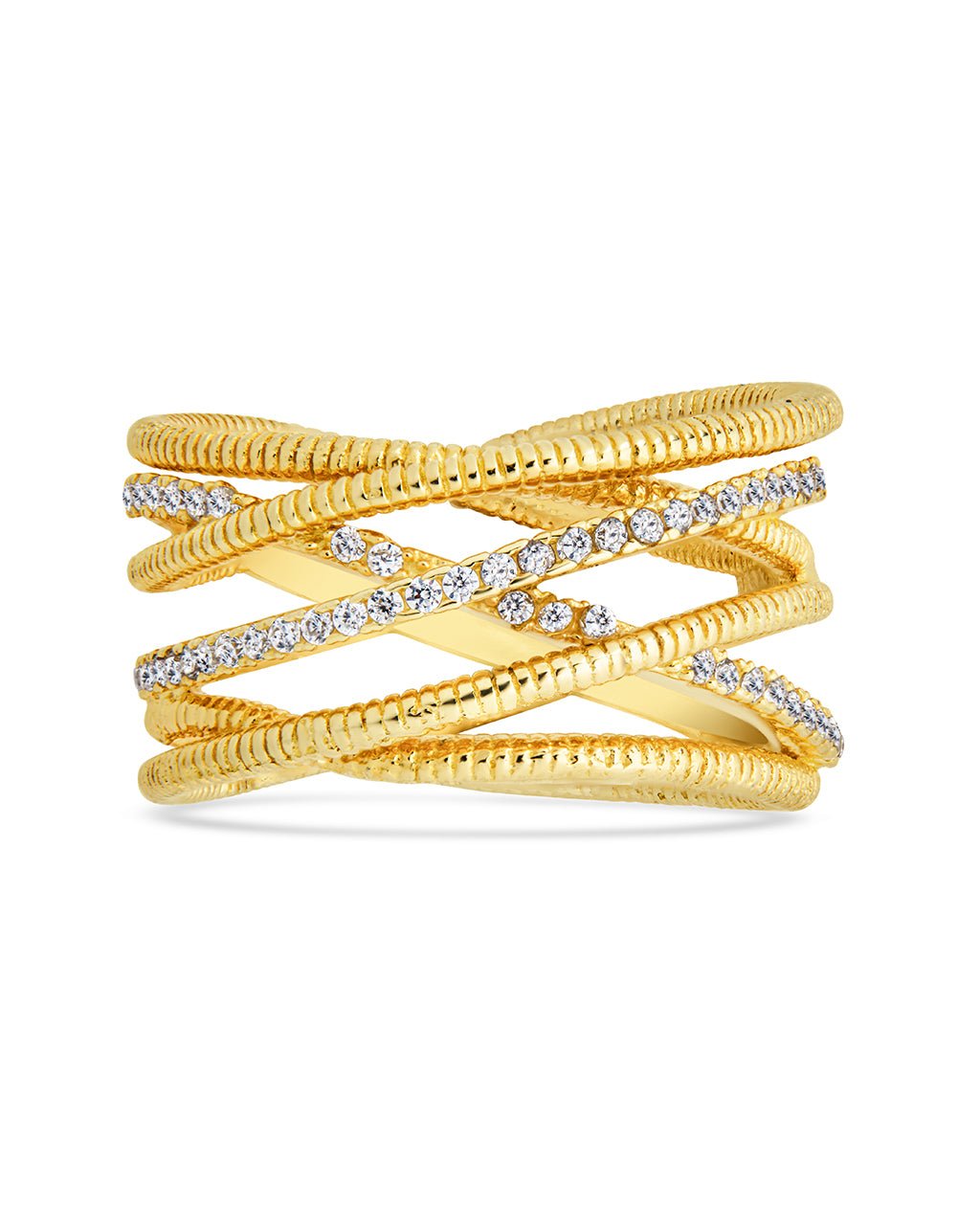 Sterling Silver Multi Band & CZ Ring - Sterling Forever