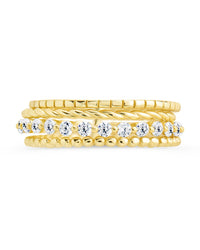 Sterling Silver Cassidy CZ Layered Textured Ring - Sterling Forever