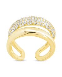 Sterling Silver Maisey CZ Studded Open Ring - Sterling Forever