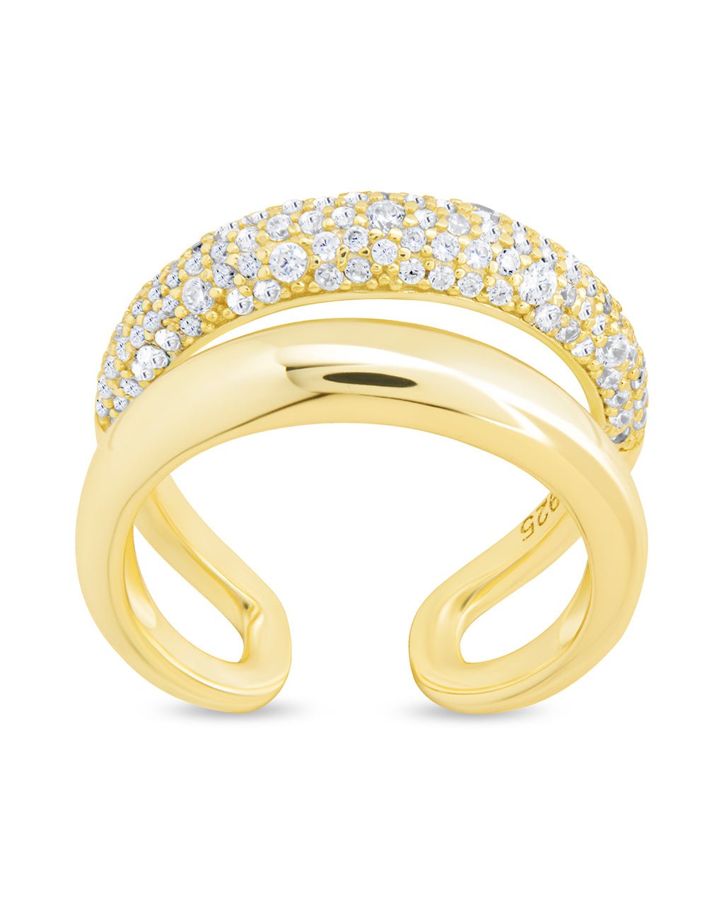 Sterling Silver Maisey CZ Studded Open Ring - Sterling Forever