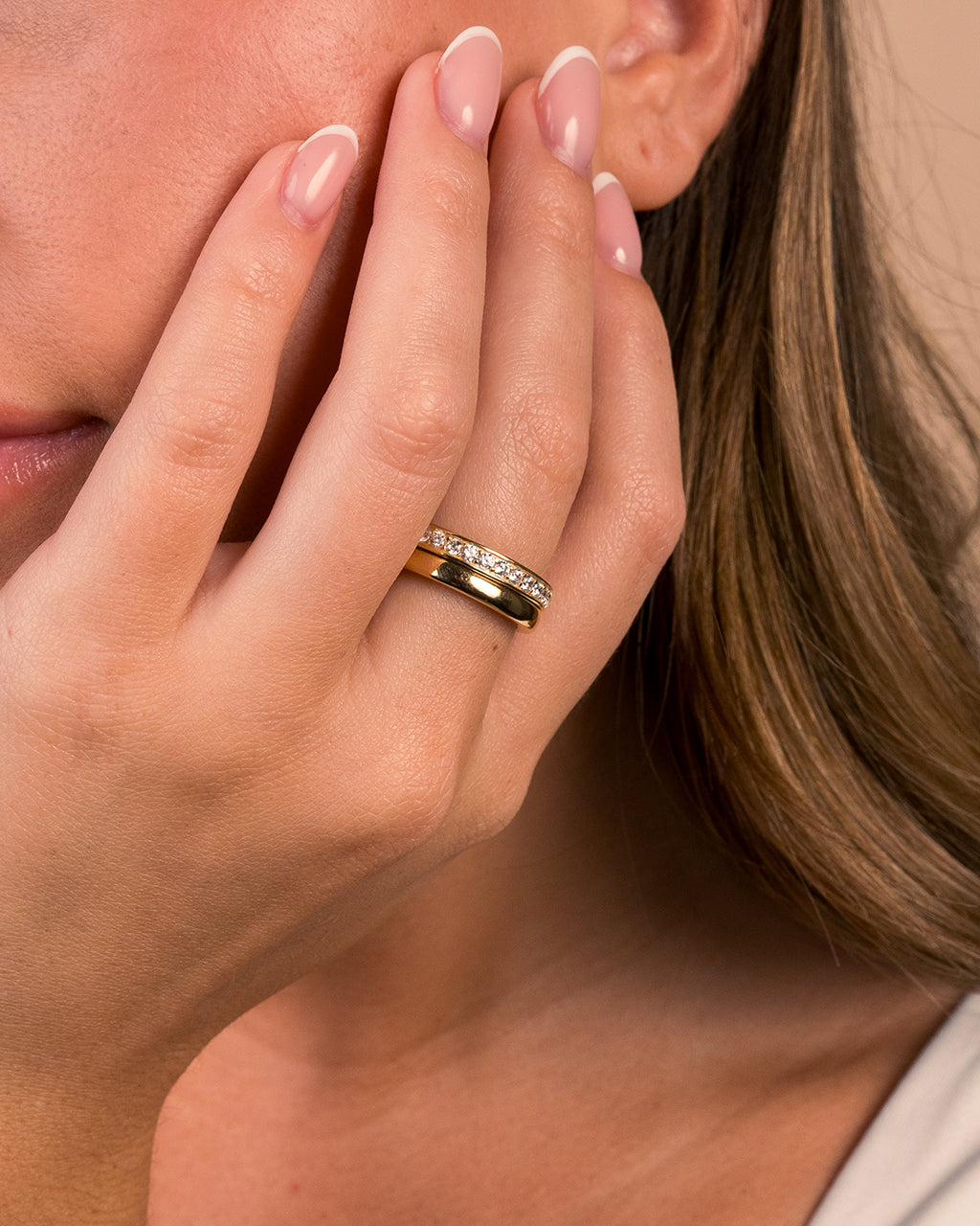 Sterling Silver Jackie CZ Stacking Ring Set of 2 – Sterling Forever