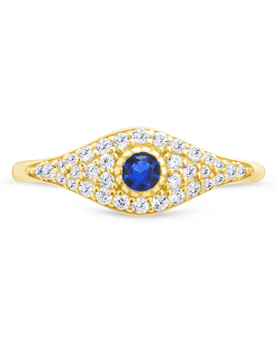 Sterling Silver Mozzie Evil Eye Ring