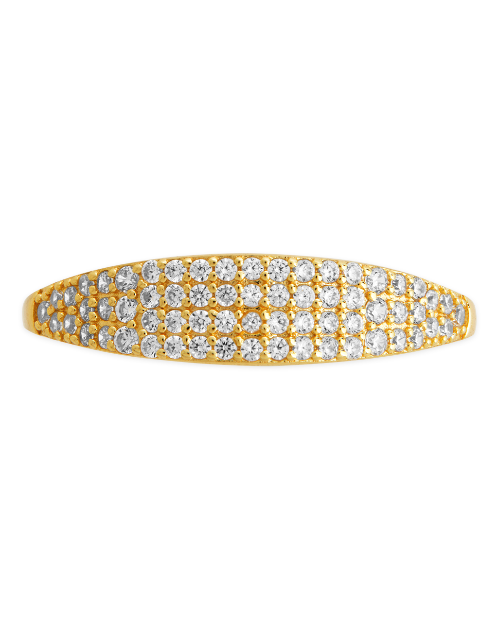 Sterling Silver Pave Signet Ring