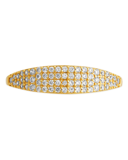 Sterling Silver Pave Signet Ring