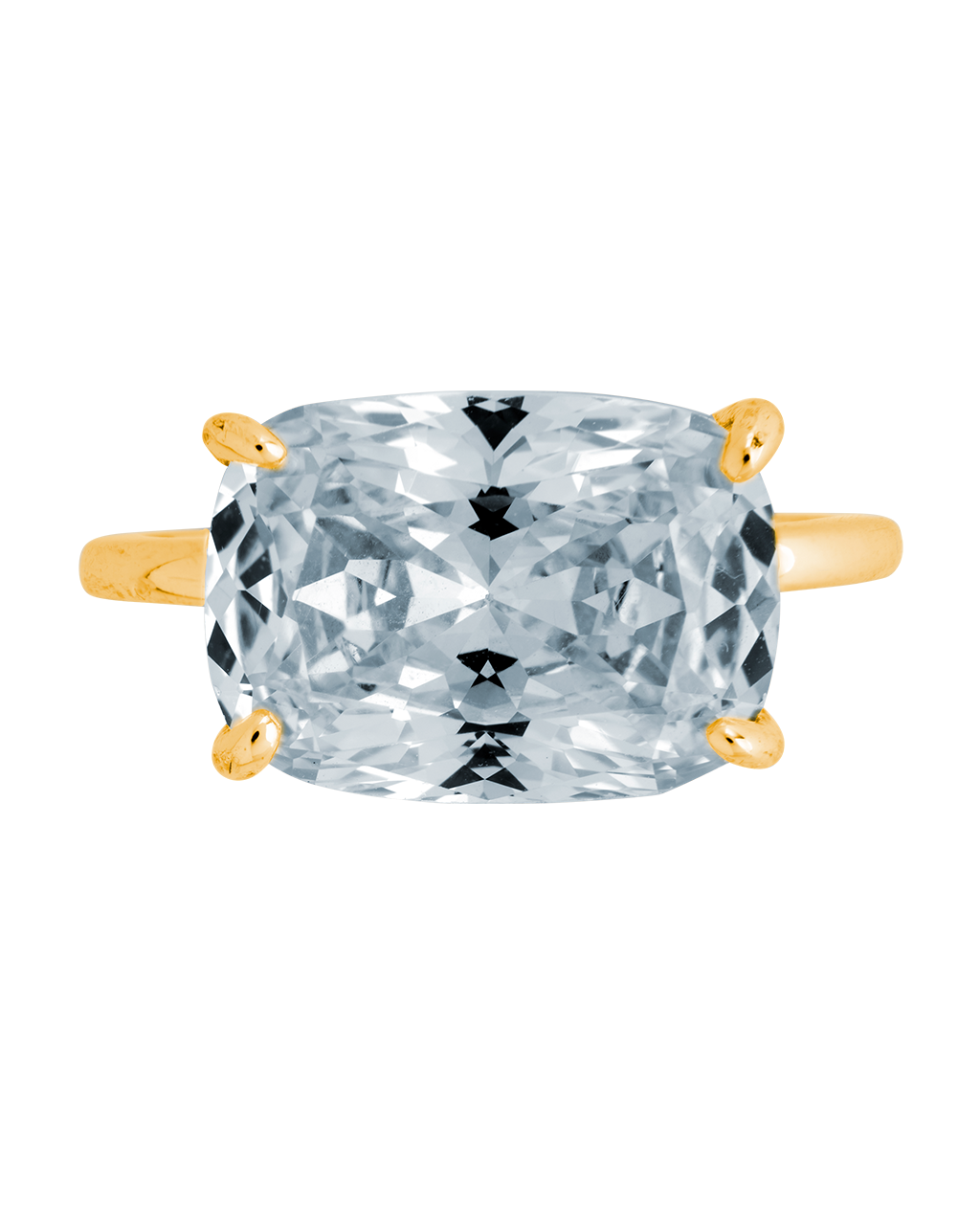 Sterling Silver Cushion East-West Ring