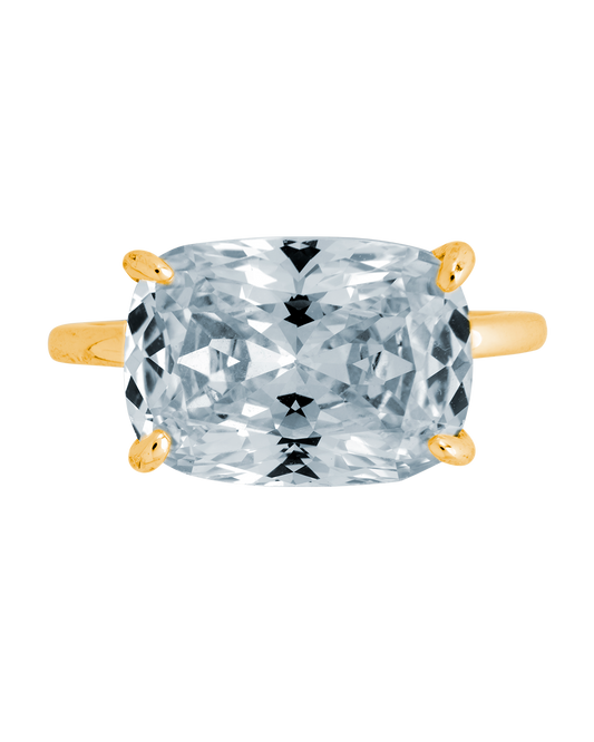 Sterling Silver Cushion East-West Ring