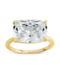 Sterling Silver Cushion East - West Ring - Sterling Forever
