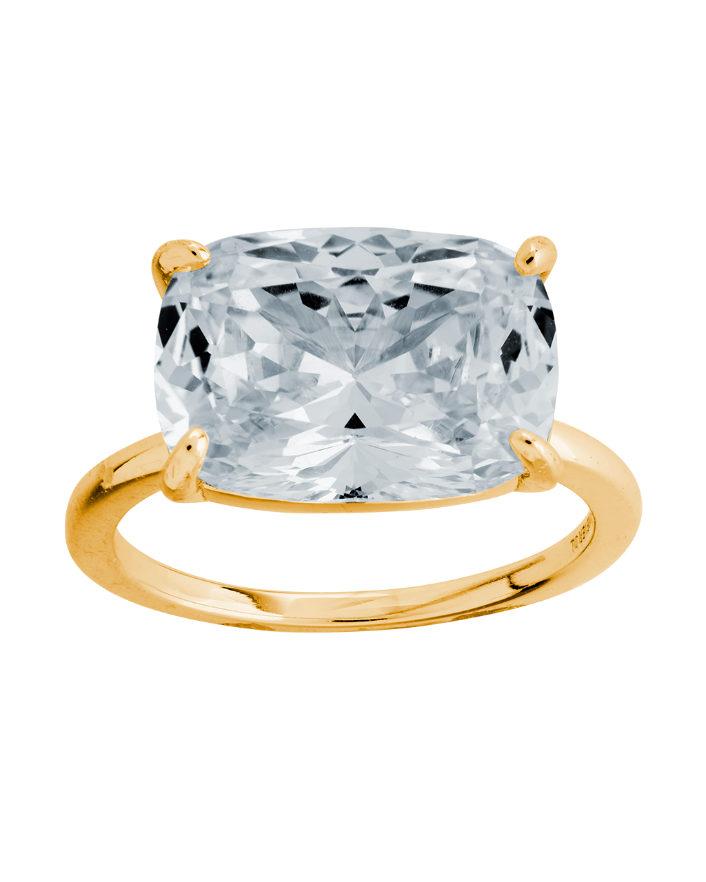 Sterling Silver Cushion East-West Ring