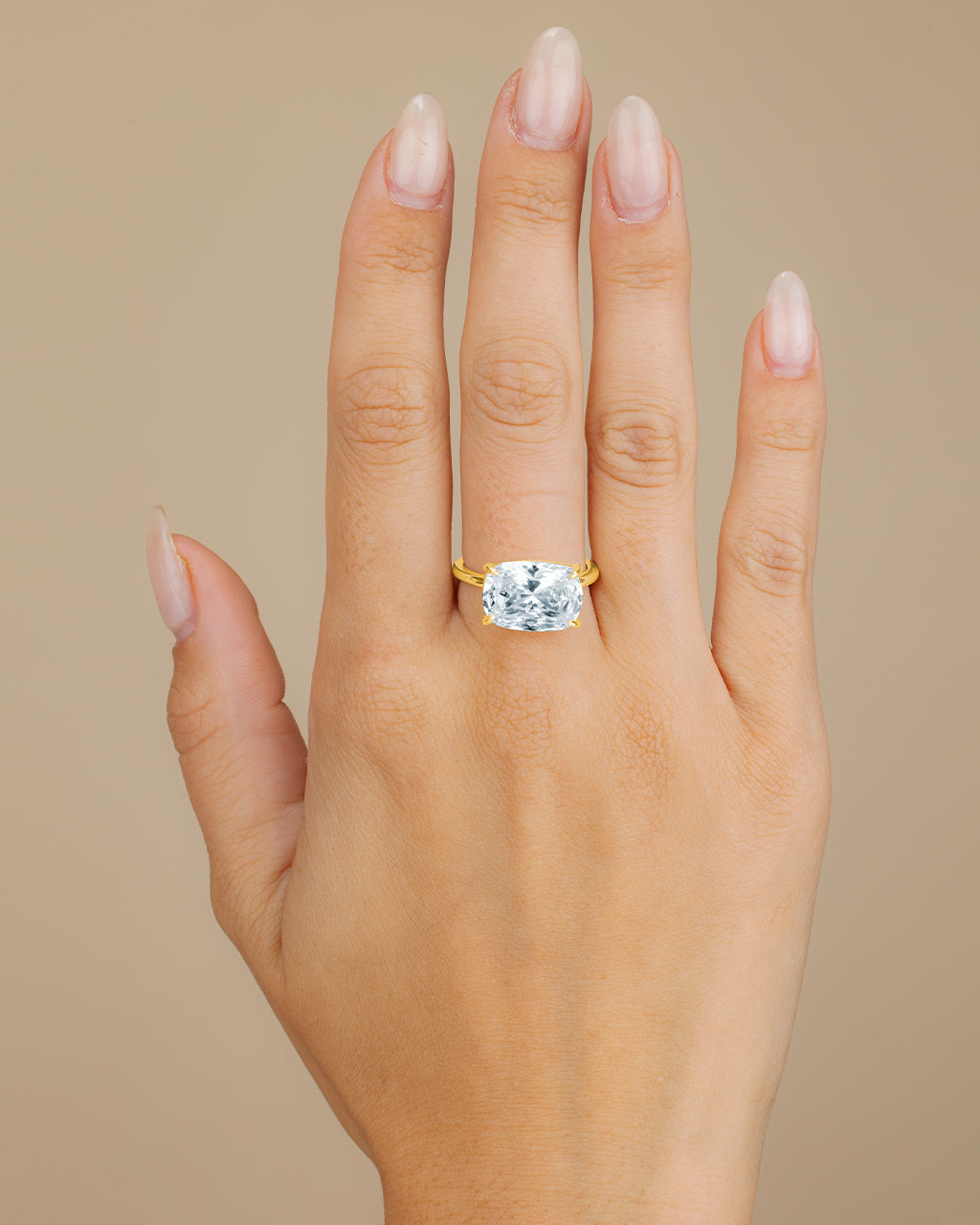 Sterling Silver Cushion East-West Ring