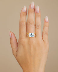 Sterling Silver Cushion East - West Ring - Sterling Forever