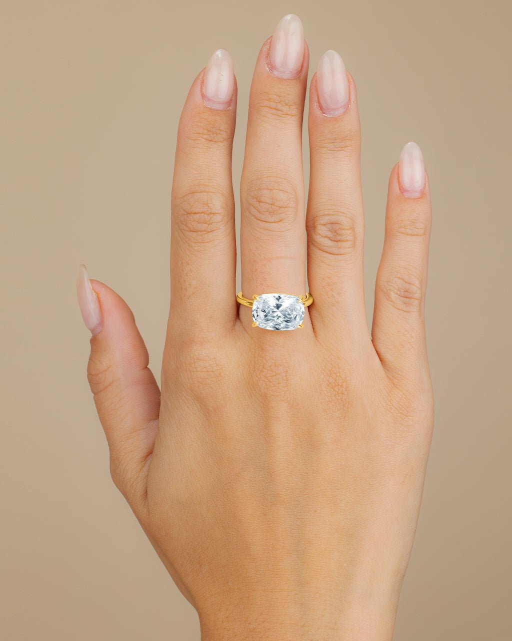 Sterling Silver Cushion East - West Ring - Sterling Forever
