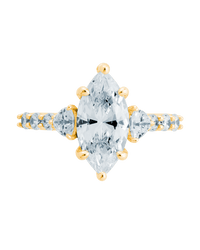 Sterling Silver Marquise & Trillion Ring - Sterling Forever