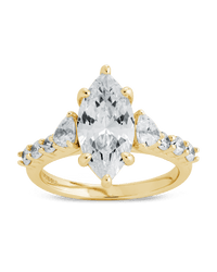 Sterling Silver Marquise & Trillion Ring - Sterling Forever