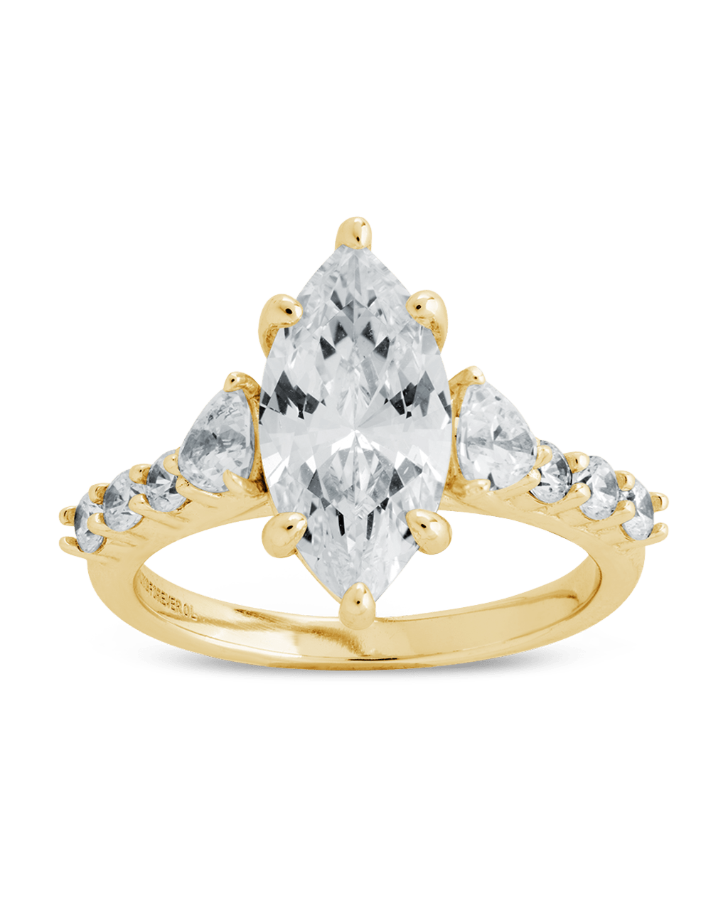 Sterling Silver Marquise & Trillion Ring - Sterling Forever