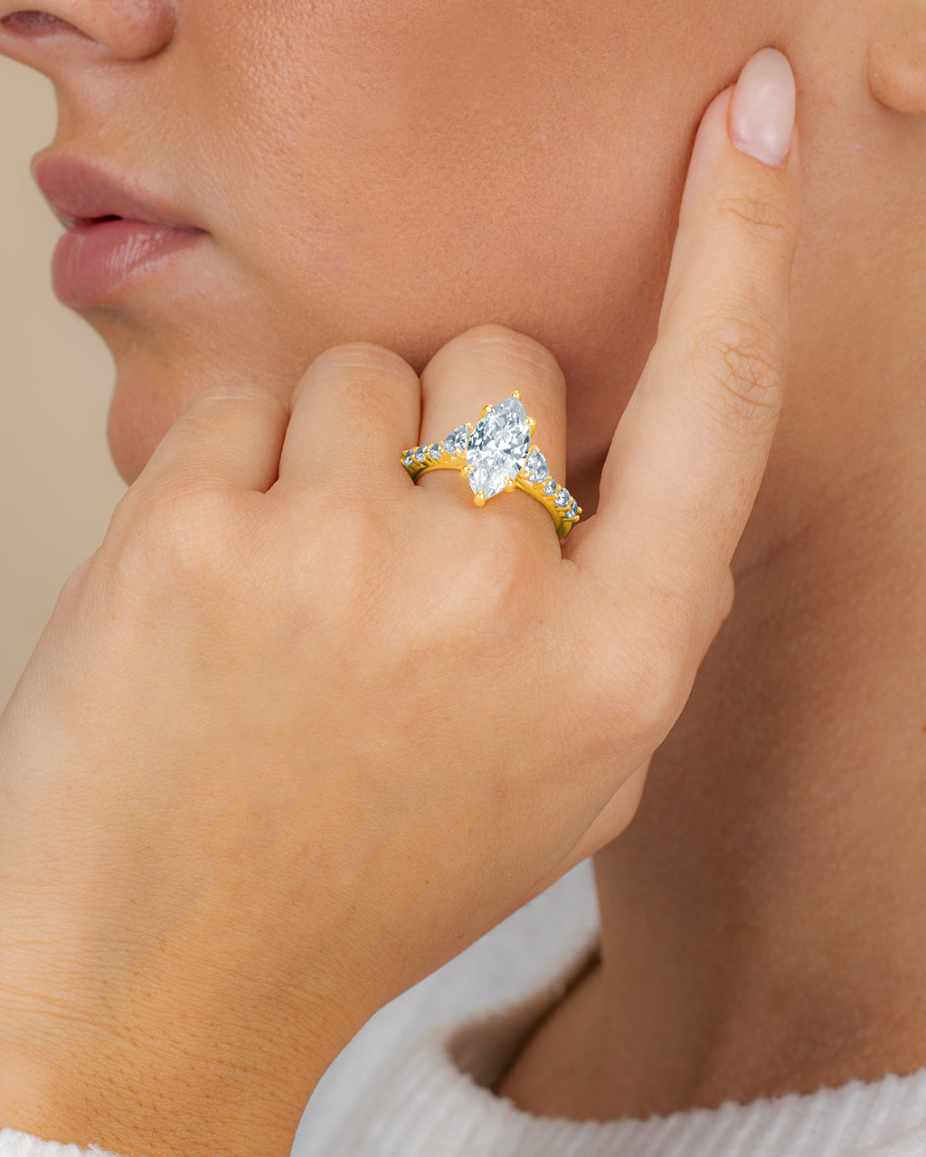 Sterling Silver Marquise & Trillion Ring