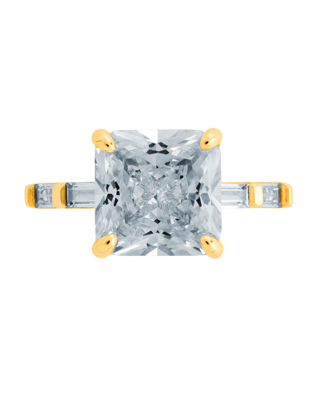 Sterling Silver Princess Baguette Ring