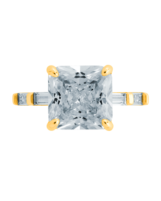 Sterling Silver Princess Baguette Ring