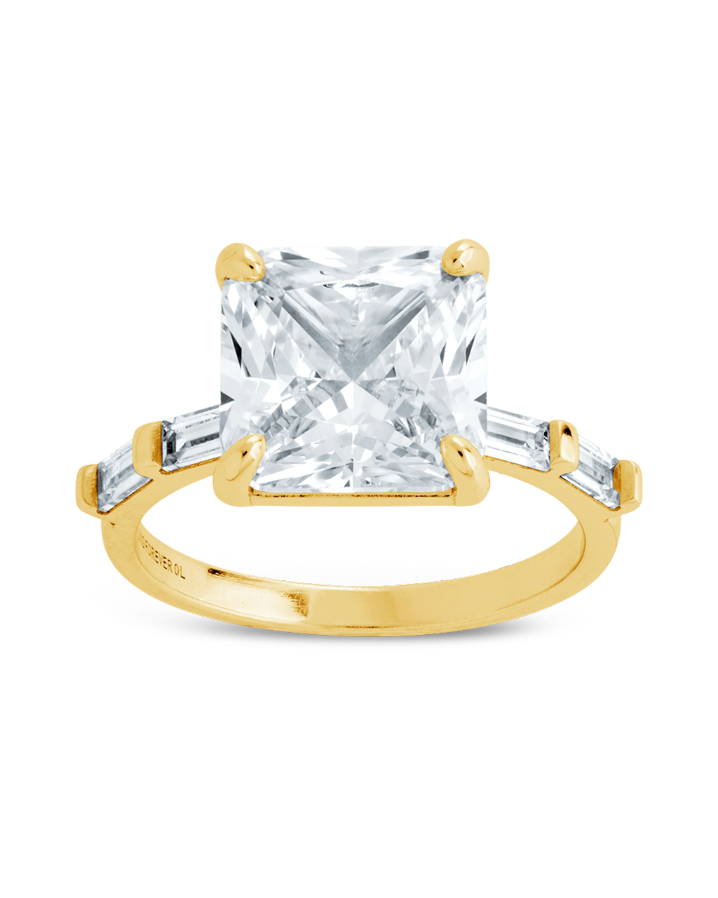 Sterling Silver Princess Baguette Ring