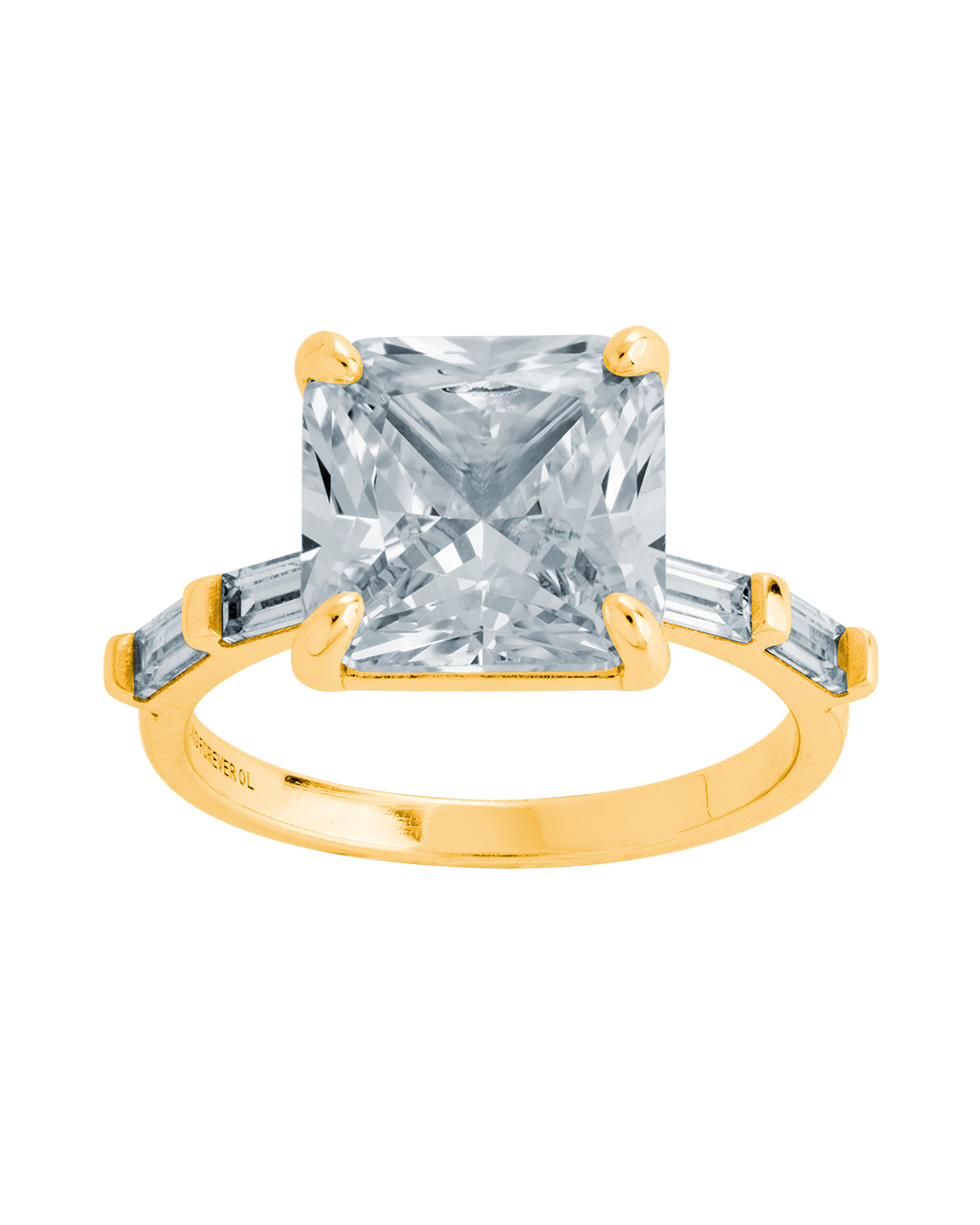 Sterling Silver Princess Baguette Ring