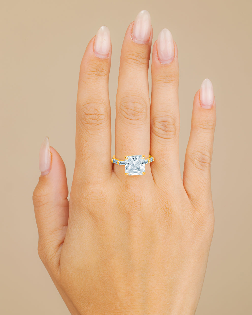 Sterling Silver Princess Baguette Ring