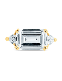 Sterling Silver Emerald & Trillion Ring