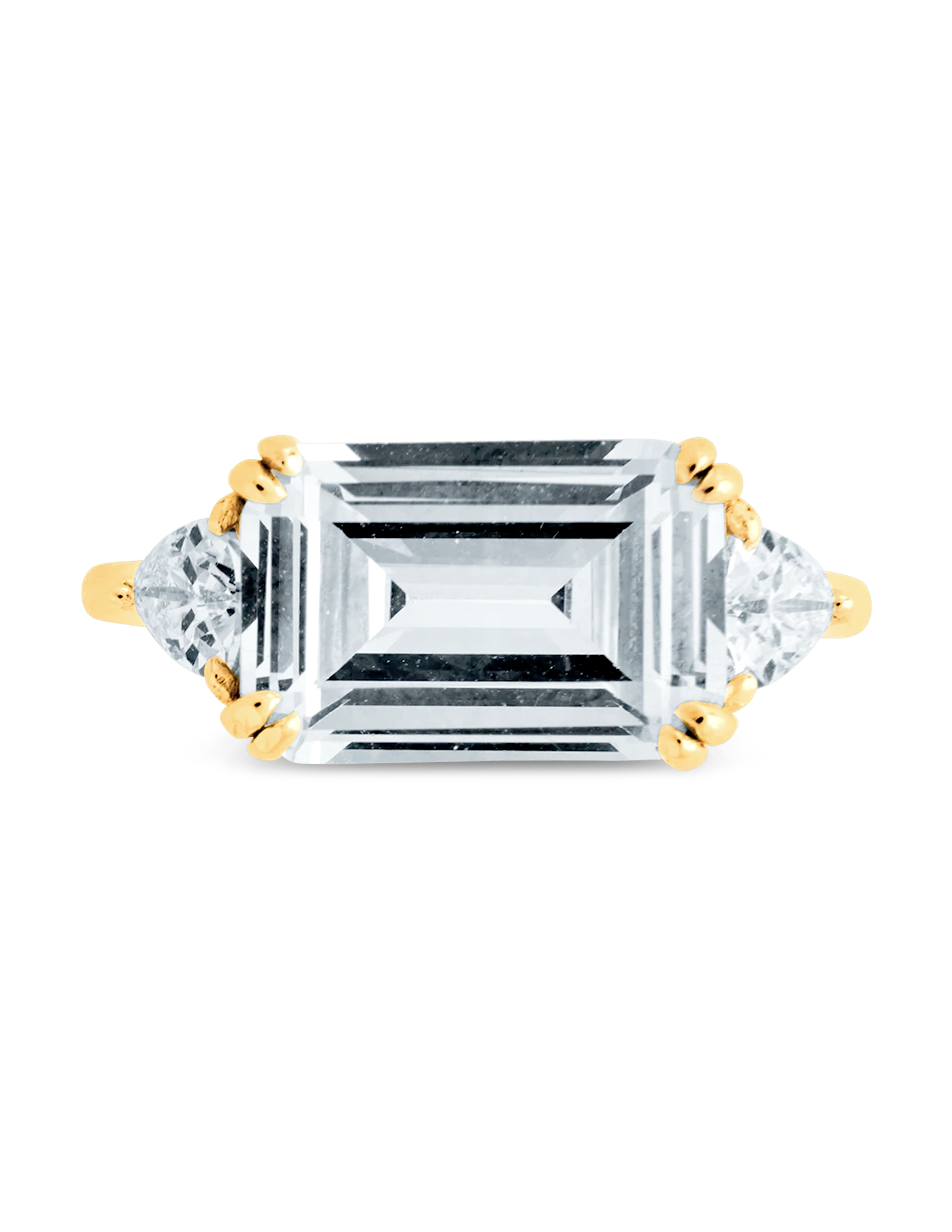 Sterling Silver Emerald & Trillion Ring