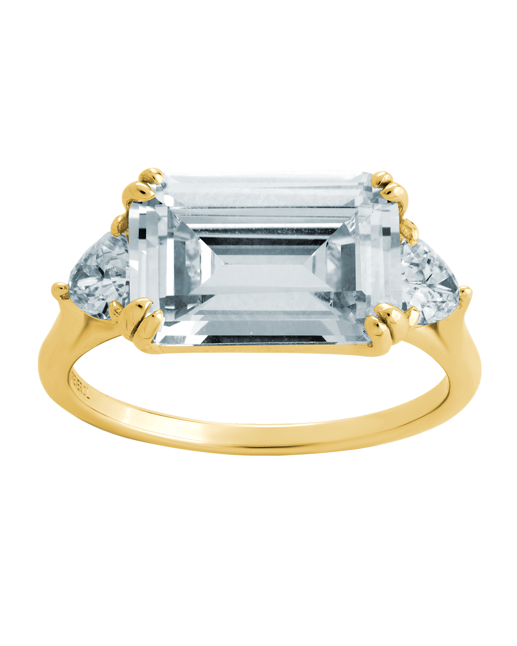 Sterling Silver Emerald & Trillion Ring