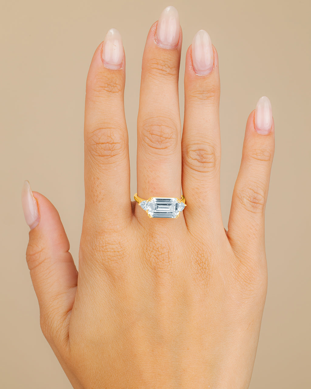 Sterling Silver Emerald & Trillion Ring