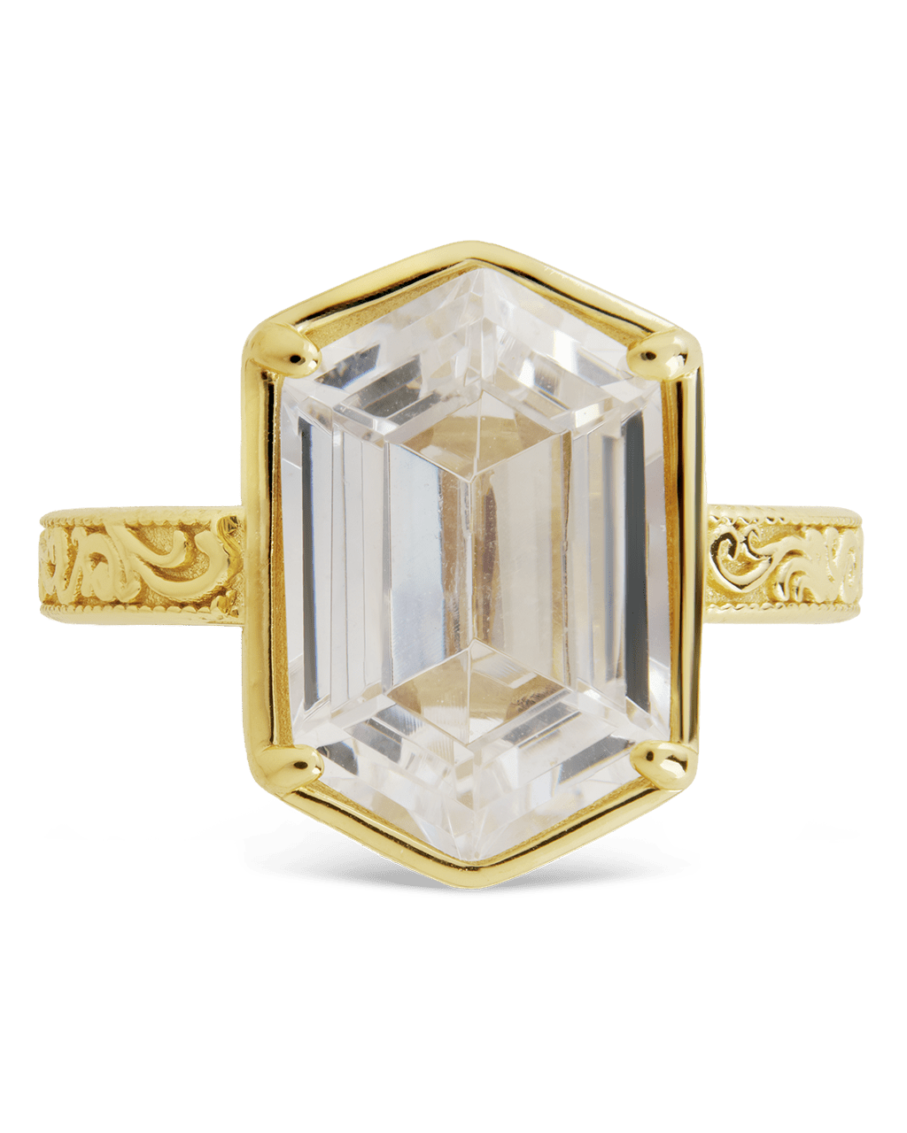 Sterling Silver Hexagon Bezel Ring - Sterling Forever