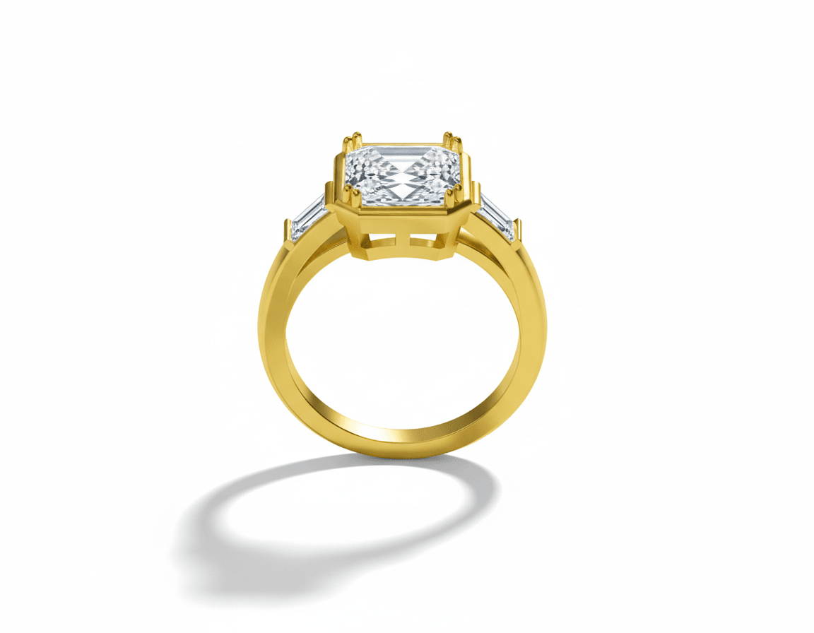 Sterling Silver Asscher Baguette Ring - Sterling Forever