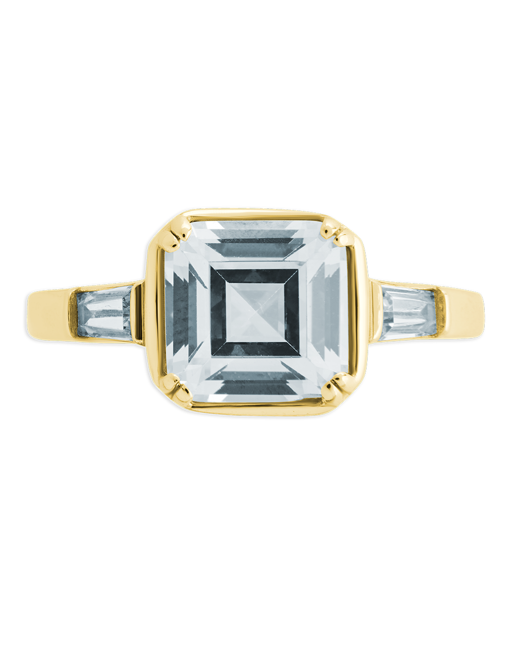 Sterling Silver Asscher Baguette Ring