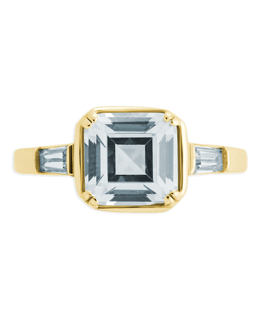 Sterling Silver Asscher Baguette Ring