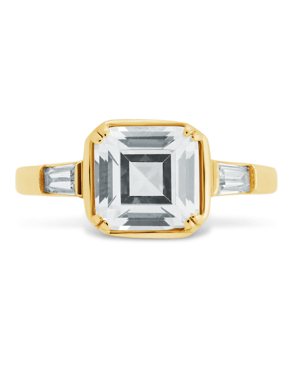 Sterling Silver Asscher Baguette Ring - Sterling Forever
