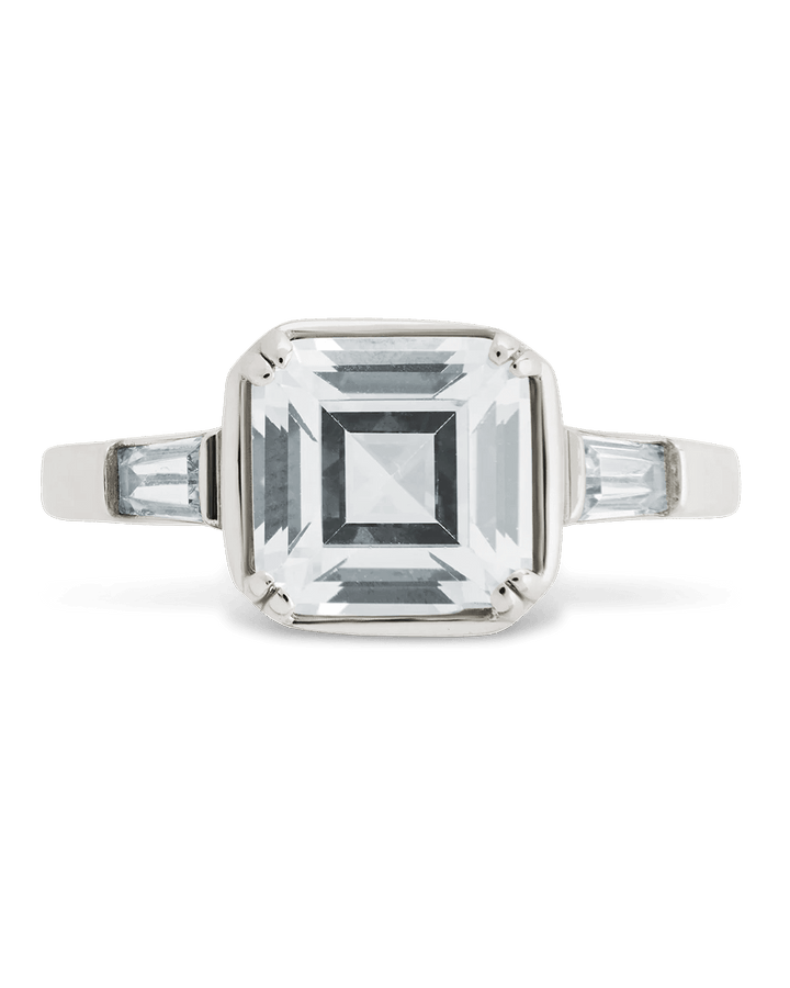 Sterling Silver Asscher Baguette Ring