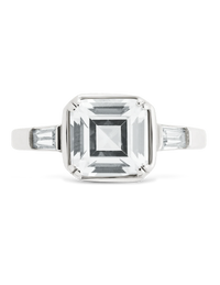 Sterling Silver Asscher Baguette Ring