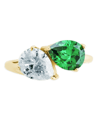 Sterling Silver Pear Toi et Moi Ring - Sterling Forever