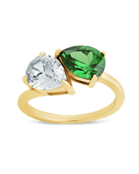 Sterling Silver Pear Toi et Moi Ring - Sterling Forever