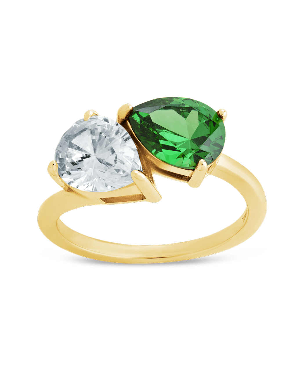Sterling Silver Pear Toi et Moi Ring - Sterling Forever