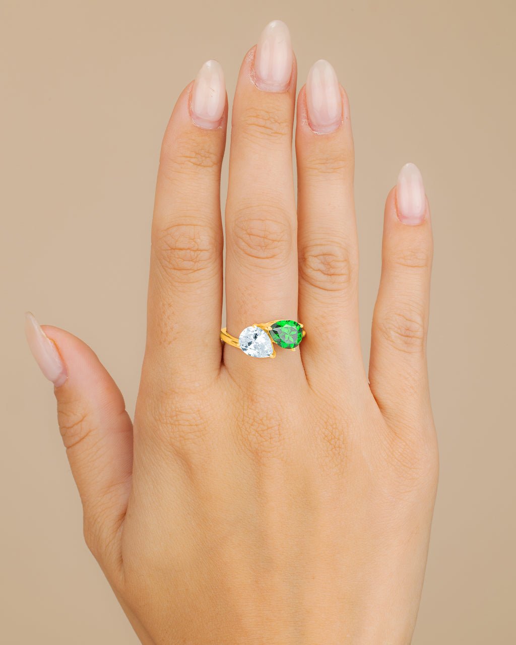 Sterling Silver Pear Toi et Moi Ring - Sterling Forever